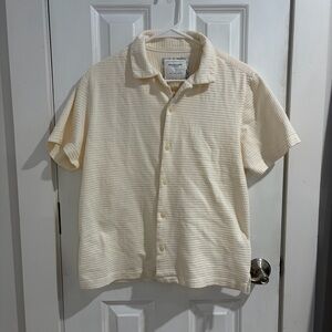 Denim & Flower Cream Textured Button Down Shirt